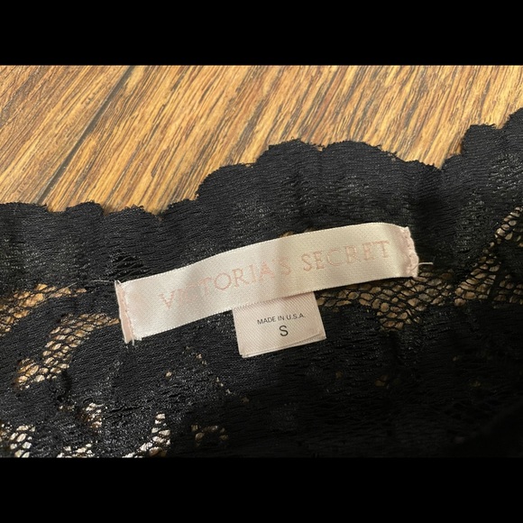 Victoria Secret Black Lace Crop Top Off Shoulder Dmall - Picture 4 of 4